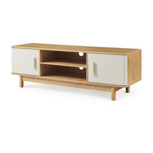 Tv meubel Ferrersp 140x40x45 cm eikenkleurig havermout en naturel [en.casa]