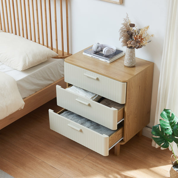 Commode Ferrersp 70 x 60 x 40 cm effet chêne / couleur sable [en.casa] 