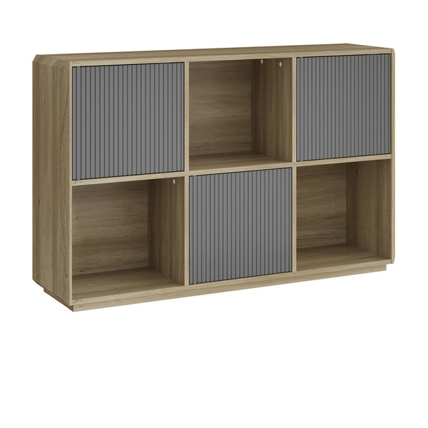 Buffet Trömi 75 x 120 x 30 cm effet chêne gris [en.casa]