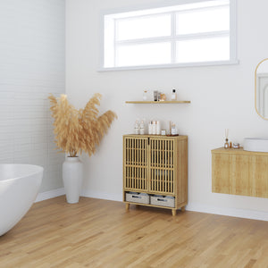 Armoire à chaussures Sirgerg 91 x 72 x 35 cm bambou naturel [en.casa]