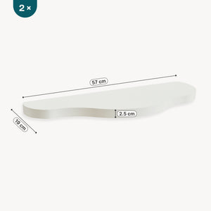Wandplank Sirlstalo set van 2 voor kinderkamer 57x19x3 cm wit [en.casa] 