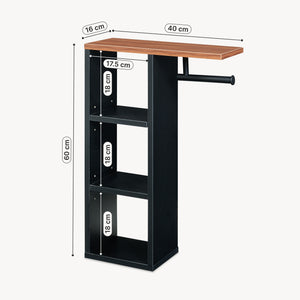 Porte-papier toilette Trond 60x40x16 cm Noir/Aspect noyer [en.casa]