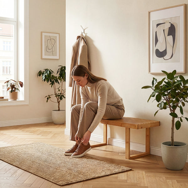 Zitbank Aarela 91x41x38 cm Bamboe [en.casa]