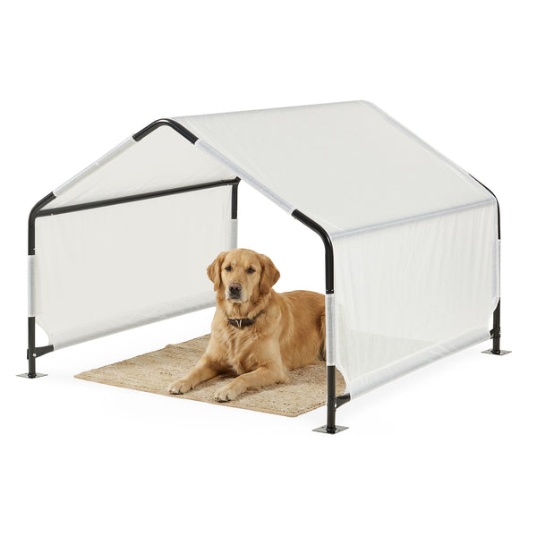 Honden tent Valevali 122x122x90 cm zwart en wit [en.casa] 