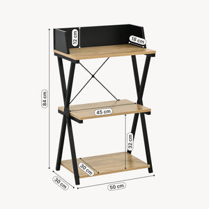 Staande plank Kappespoo 84x50x30 cm Zwart/Eikenlook [en.casa]