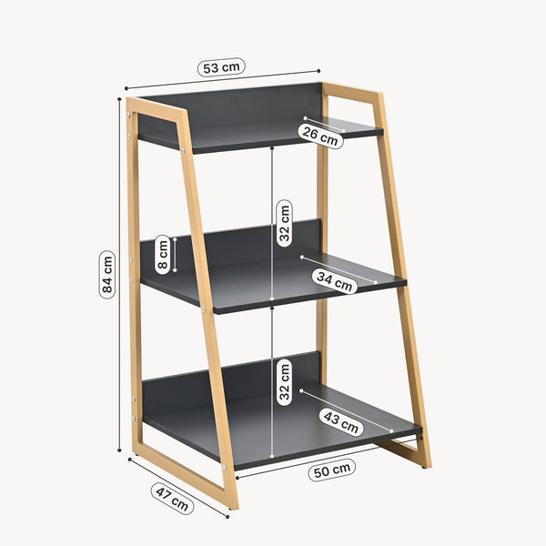 Étagère Kuomi 84x53x47 cm Beige/Gris foncé [en.casa]
