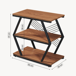 Bijzettafel Nolarg 65x30x61 cm Zwart/Walnootlook [en.casa]