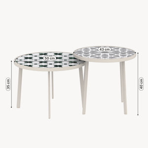 Outdoor statafel Faeto 2-delig glasplaat Champagne [casa.pro]