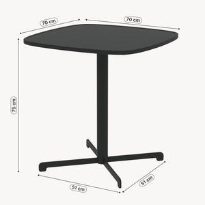 Table bistrot d'extérieur Foggia 75x70x70 cm Acier Anthracite [casa.pro]