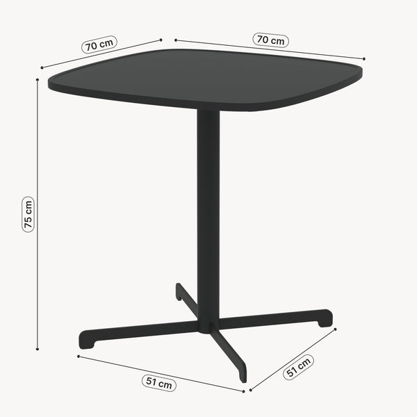 Table bistrot d'extérieur Foggia 75x70x70 cm Acier Anthracite [casa.pro]