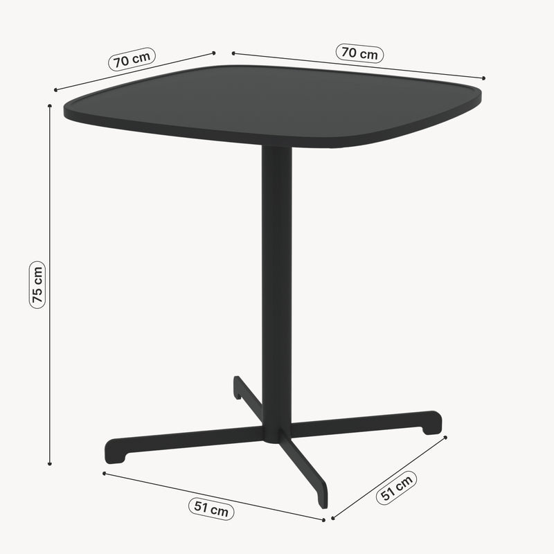 Maatschets Buitentafel Bistrotisch Foggia 75x70x70 cm Staal Antracietgrijs [casa.pro]
