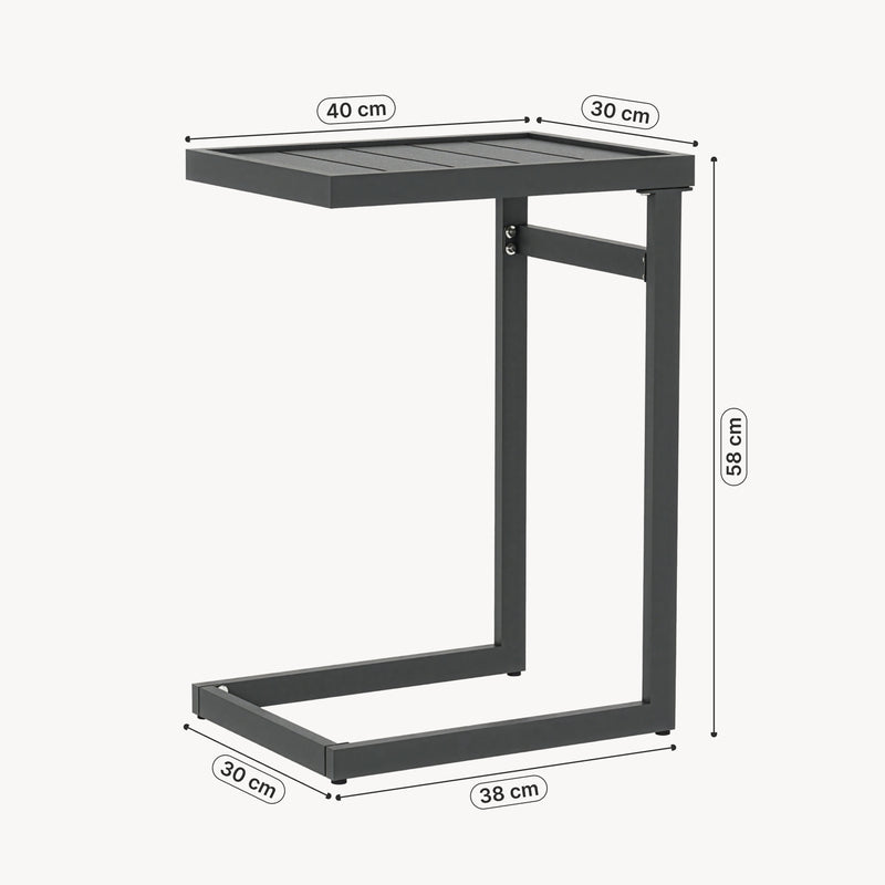 Maatschets Outdoor bijzettafel Gaby staal 58x40x30 cm antracietgrijs [casa.pro]