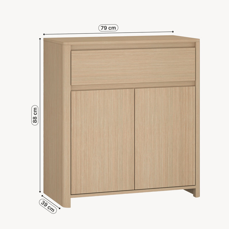 Maatschets Bijzetkast Takranmaa 88x79x39 cm Eikenlook [en.casa]