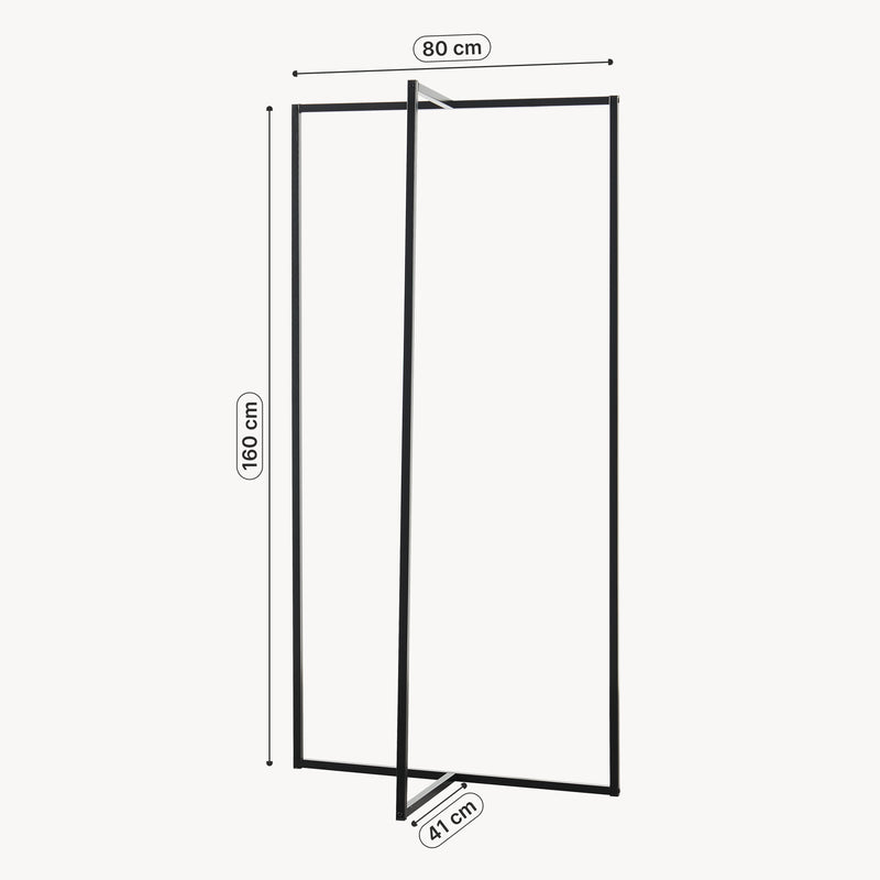 Croquis coté Porte-manteau Norjad 160x80x41 cm Métal Noir [en.casa]