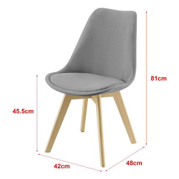 Eetkamerstoel Frederikstad 81x42x48 cm set van 2 stof en beuken - 4 varianten