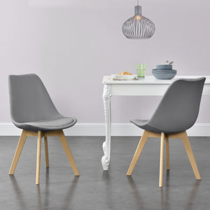 Eetkamerstoel Frederikstad 81x42x48 cm set van 2 stof en beuken - 4 varianten