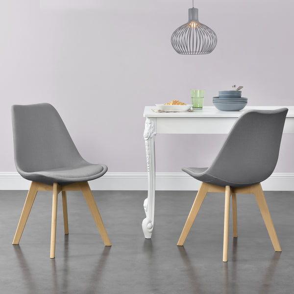 Eetkamerstoel Frederikstad 81x42x48 cm set van 2 stof en beuken - 4 varianten