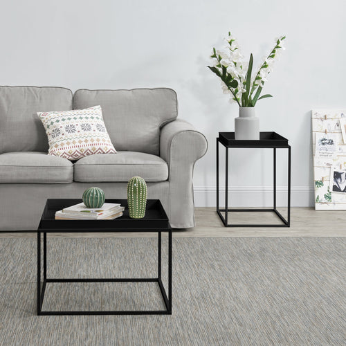 Set de 2 Tables Basses Tailles Différents avec Plateau Amovible [en.casa]