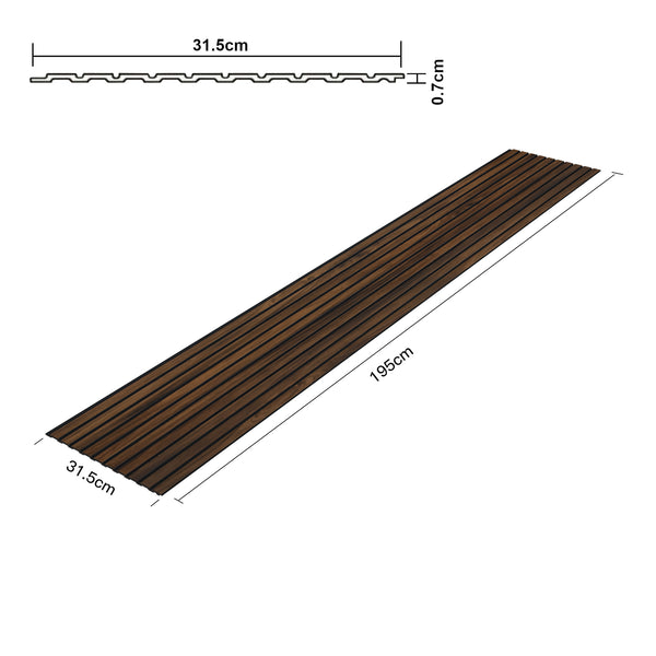 Wandpanelen 3D set van 6 polystyreen 195x31,5 cm NEU.HOLZ