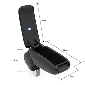 [pro.tec] Accoudoir central pour Peugeot 206 / 206 CC - avec compartiment - rembourré - textile - noir 