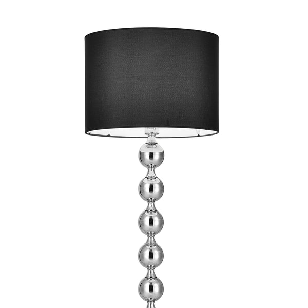 Lampadaire Spheric Métal Tissu Noir Chrome Hauteur 155 cm E27 [lux.pro]