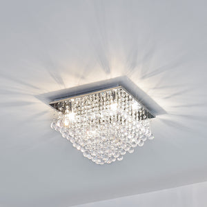 Plafondlamp Veli Prisma 28x38x38 met kristallen chroom 4xG9