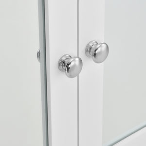 Armoire de salle de bain vintage avec miroir MDF Blanc laqué [en.casa]