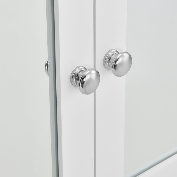 Armoire de salle de bain vintage avec miroir MDF Blanc laqué [en.casa]