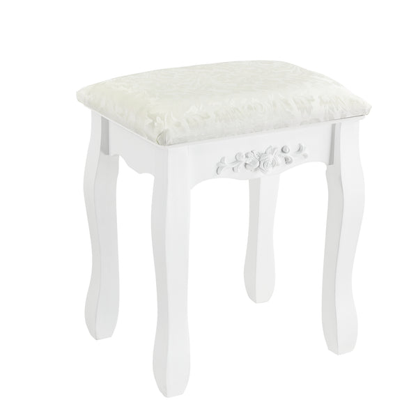 Kaptafel met krukje en spiegel Limerick 141x75x40 cm wit 