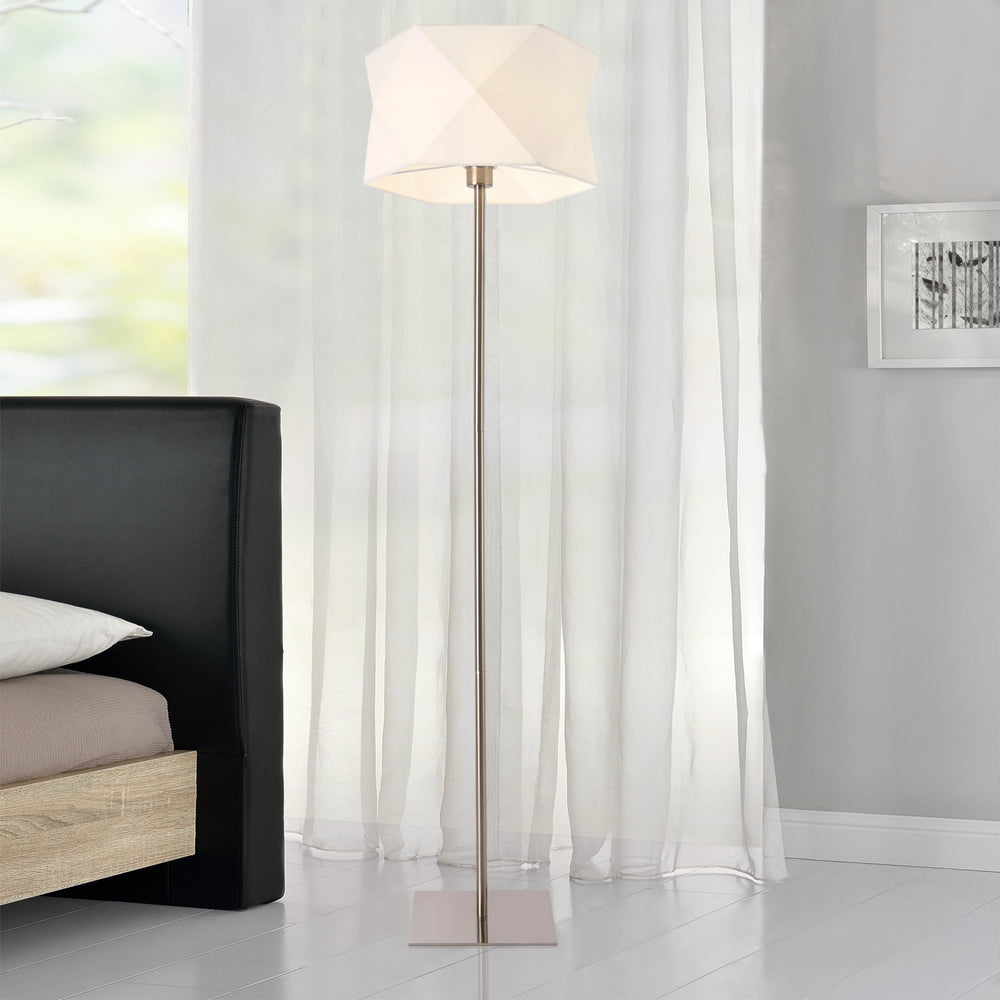 Lampadaire Narwa 152 cm E27 60W métal chrome/blanc lux.pro - premiumXL