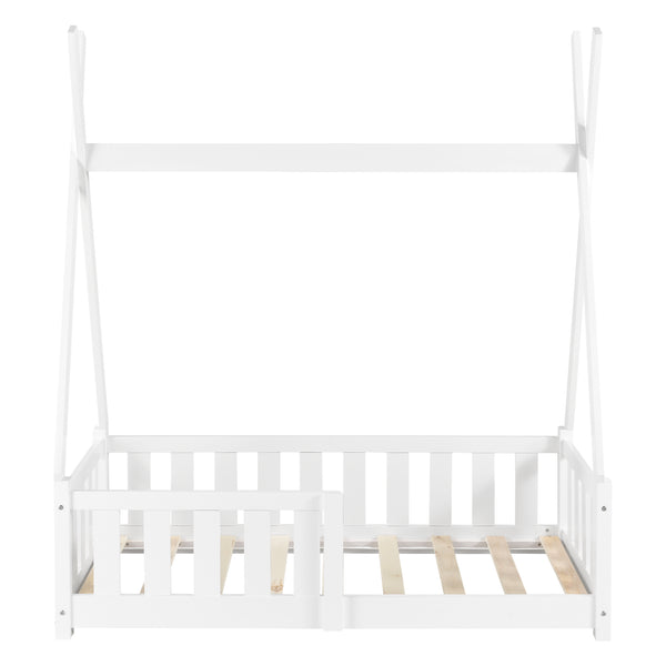 Kinderbed Tipi met uitvalbeveiliging 140x70 cm wit