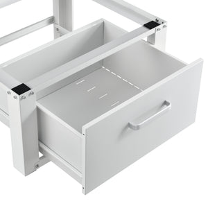 [en.casa] Kit de Superposition Intercalaire Lave-Linge Sèche-Linge Support de Lave-Linge Acier Aluminium Blanc 63 x 54 x 31 cm
