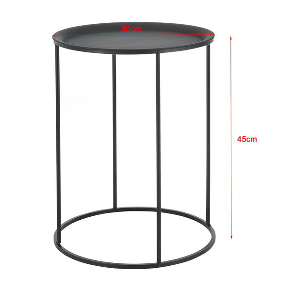 Set de 3 Tables Gigognes Morristown Métal Noir Tailles Différentes [en.casa]