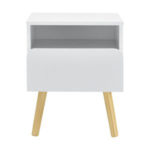 Nachtkastje Dargaville met lade 50x40x34 cm wit en hout