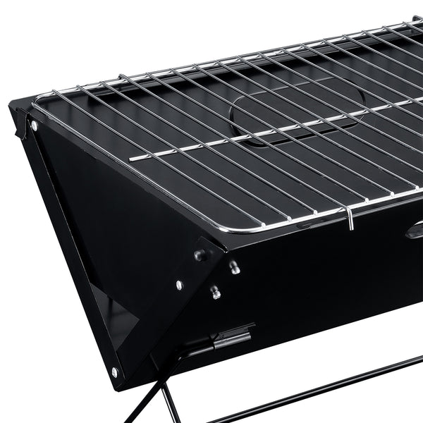 Barbecue BBQ Grille Pliable Portable avec Sac pour Camping Pique-Nique Plage Acier Noir 45 cm x 30 cm x 30 cm [pro.tec] 