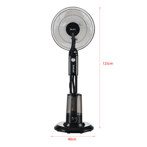 Ventilateur Humidificateur Silencieux sur Pied avec Minuteur Diamètre 40 cm Plastique 125 cm Noir [in.tec]