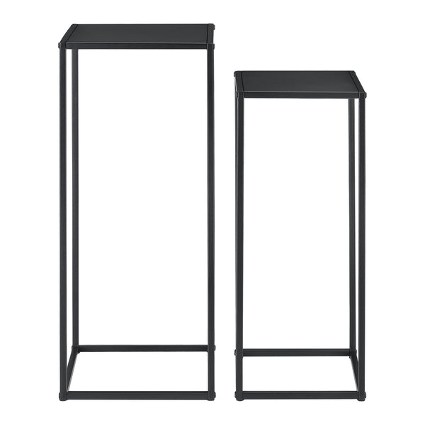 Lot de 2 Tables Hautes Gigognes Riziano en Métal Noir Mat [en.casa]