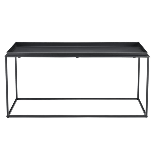 Table Basse à Plateau Arsia Large en Métal Noir Mat [en.casa]