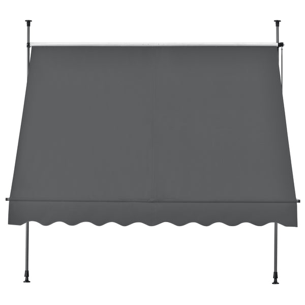 Brise-Soleil Pare-Soleil Acier et Polyester Hauteur Variable Anthracite Gris [pro.tec]
