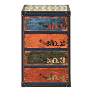 Commode Goslar met 4 lades industrieel 66x40x30 meerkleurig