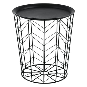 Set de 2 Tables Basses Cerisey Plateaux Amovibles Métal Plusieurs Tailles Noir [en.casa]