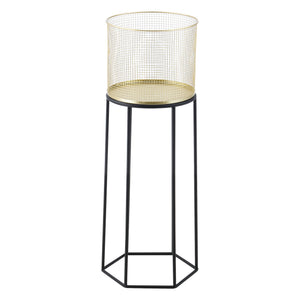 Lot de 2 Supports de Plantes Merelbeke Noir Doré [en.casa]