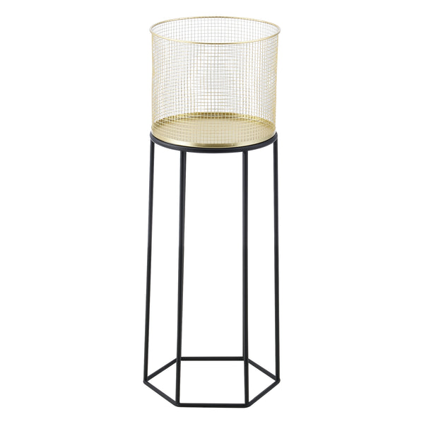 Lot de 2 Supports de Plantes Merelbeke Noir Doré [en.casa]