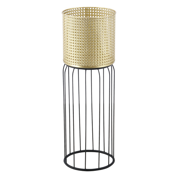 Ensemble de 2 Supports de Plantes Maaseik Noir Doré [en.casa]