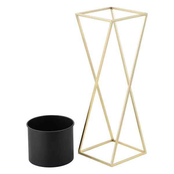 Lot de 2 Supports de Plantes Mons Doré Noir [en.casa]