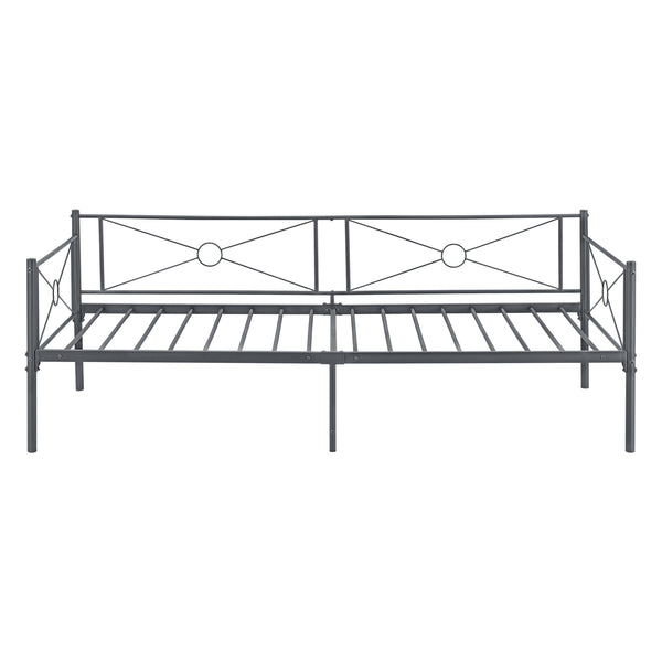 Cadre de Lit Simple Alvesta en Métal Matelas 90x200 cm [en.casa][neu.haus]