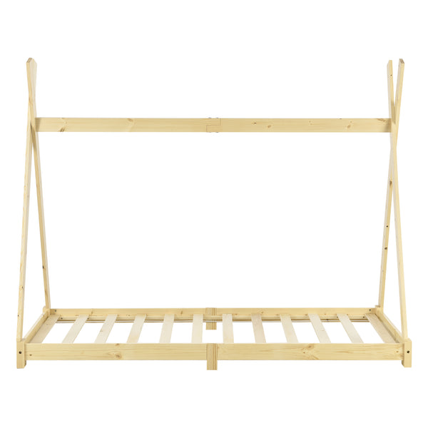 Lit enfant tipi Höri en pin avec matelas mousse à froid 90 x 200 cm [en.casa]