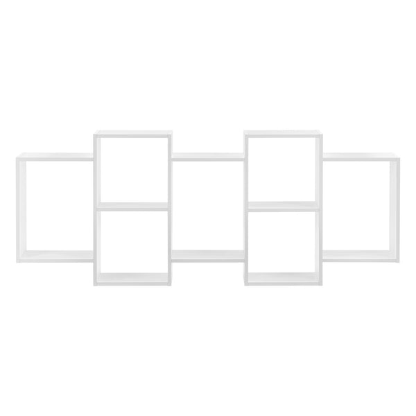 Wandplank Jessheim met 7 vakken 161x18x65 cm wit mat