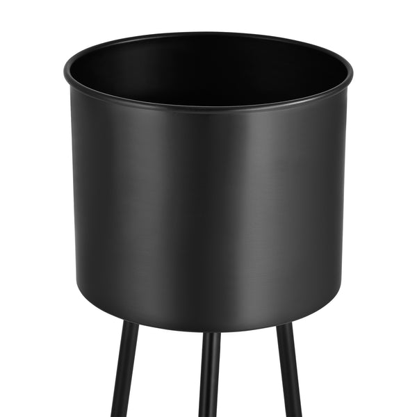 Cache-Pot Dalhem Métal Tailles Différentes Noir [en.casa]
