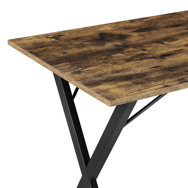 Table de Salle à Manger Arboga 120 x 60 x 75 cm Effet Bois Foncé Noir [en.casa]